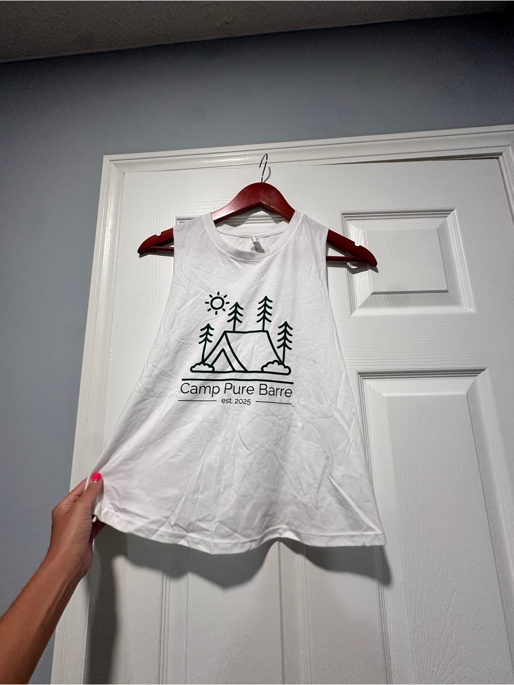 Pure Barre White Graphic Tank Top - Camp Design